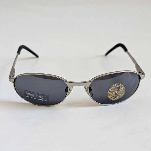 NWT Vintage 90's Mid Rectangle Metal Sport Sunglasses (S.Silver) - Picture 1 of 5